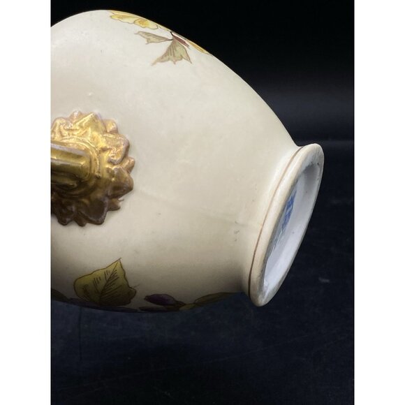 Royal Worcester 5 1/2" Flat Back Pitcher Purple Violet Flowers #1094 Antique - Picture 9 of 13